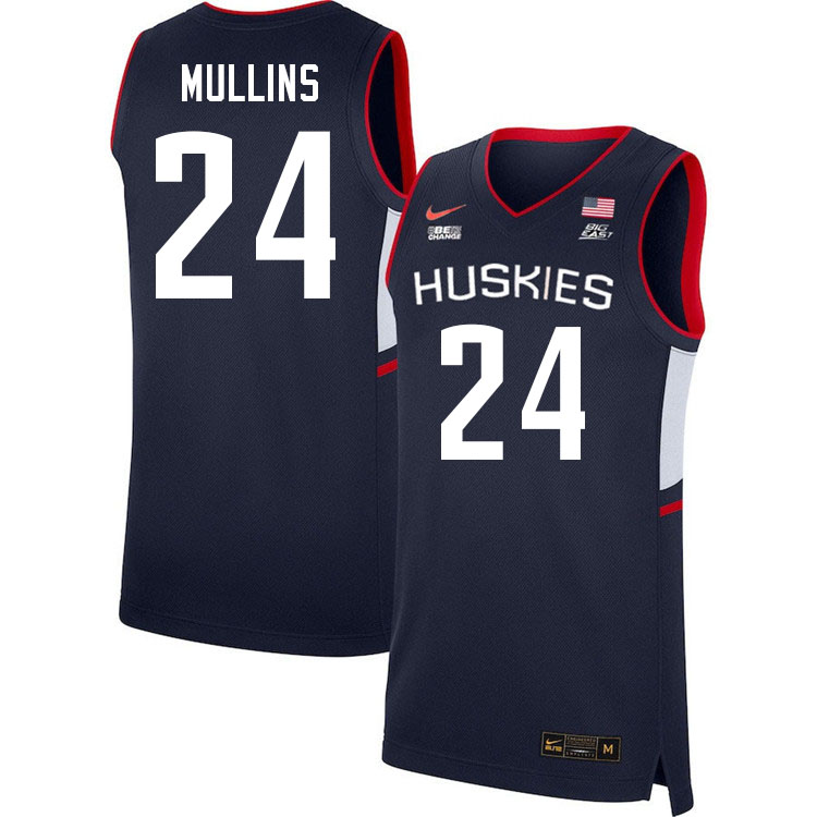 Uconn Huskies #24 Braylon Mullins College Basketball Jersey Stitched-Alternater Navy